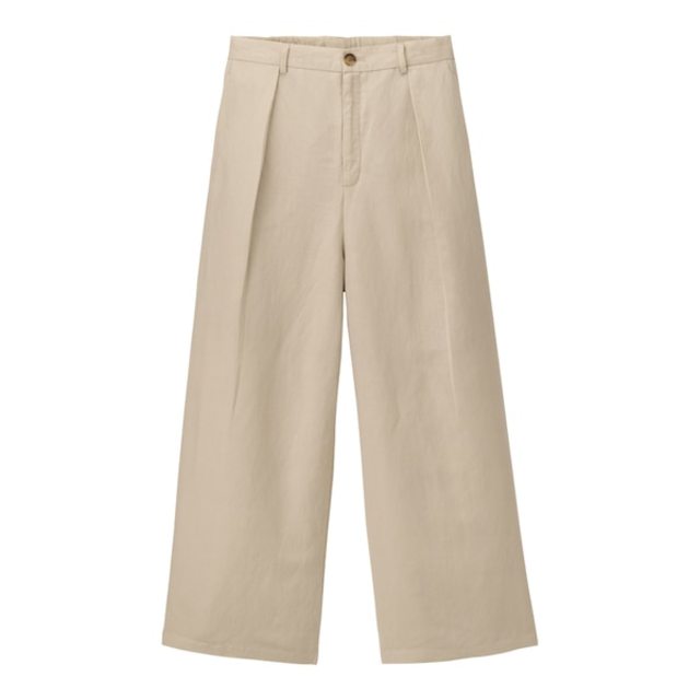 リネンブレンドワイドパンツ