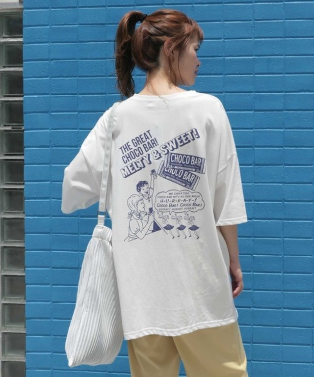 フレーフレーチョコバープリントビッグTシャツ