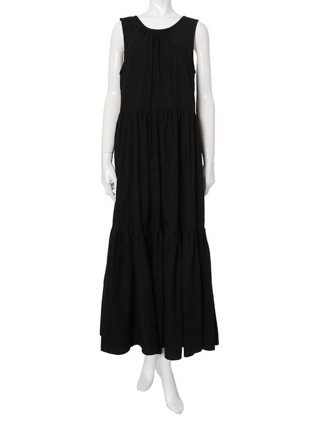 バックリボンティアードロングワンピース