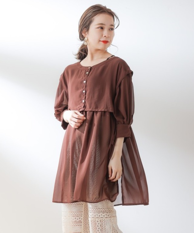 2wayドロストレイヤードチュニック