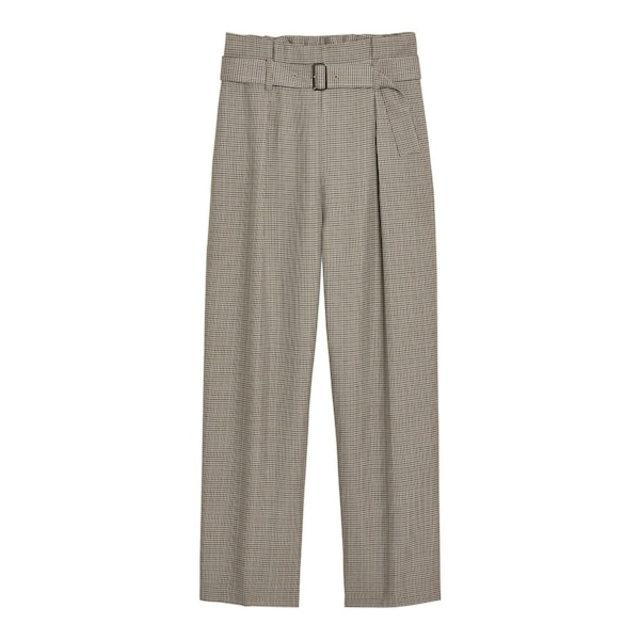 ベルトタックテーパードパンツ(チェック)