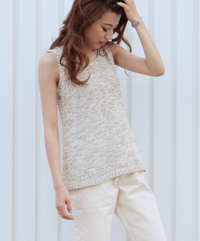 WEB限定  杢テープ糸キャミセットゆるタンク