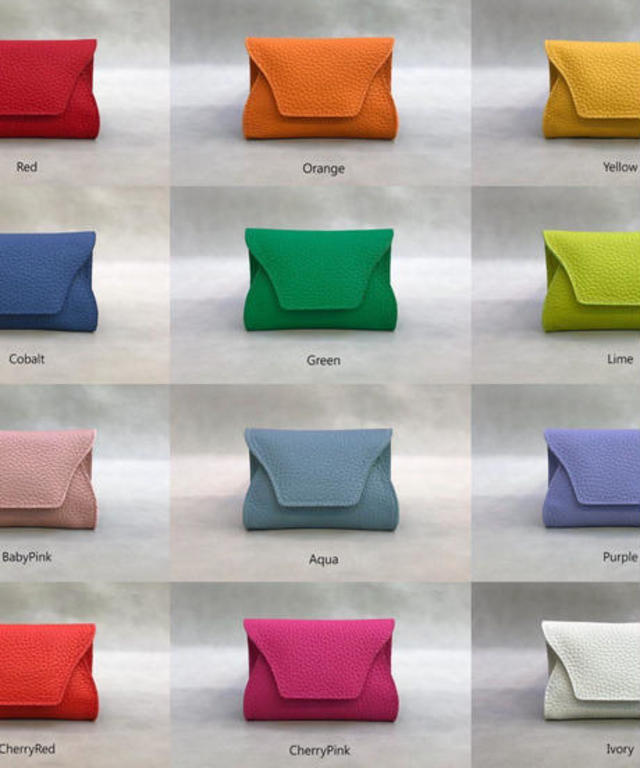 【 22color 】real leather wallet