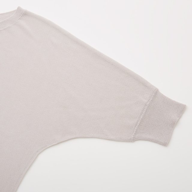 ライトシアーボートネックセーター（5分袖）