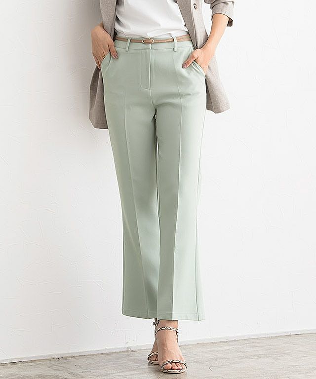 センタープレスセミフレアパンツ