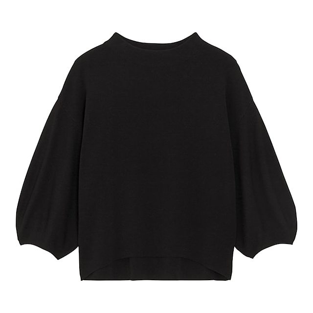 ボトルネックパフスリーブセーター