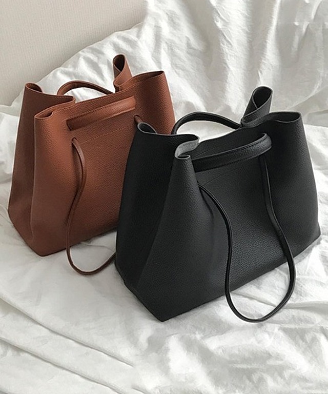 大容量 2way トートバッグ レザー ショルダーバッグ