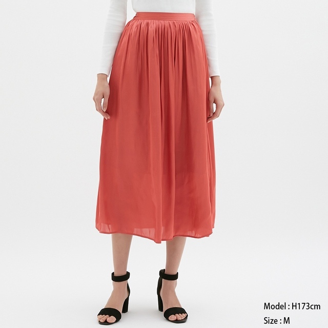 サテンエアリーロングスカートZ