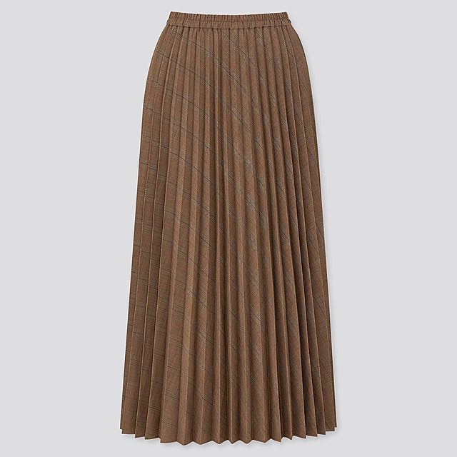 アコーディオンプリーツロングスカート（グレンチェック・丈標準78～82cm）