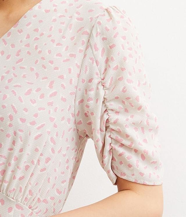 UV CARE ギャザースリーブハイウエストワンピース