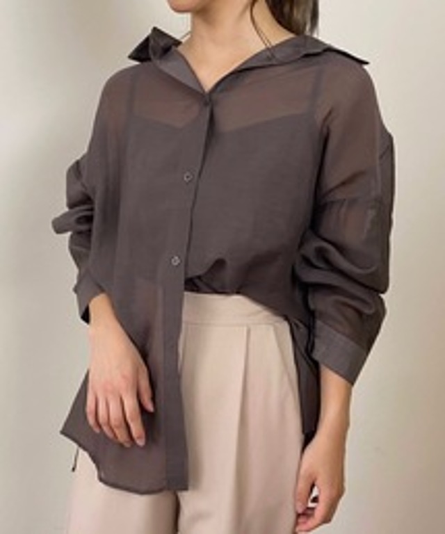 インナーキャミソール付きシアーBIGシャツ