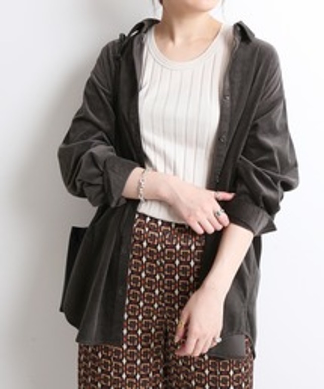 ライトコールロングシャツ【手洗い可能】◆