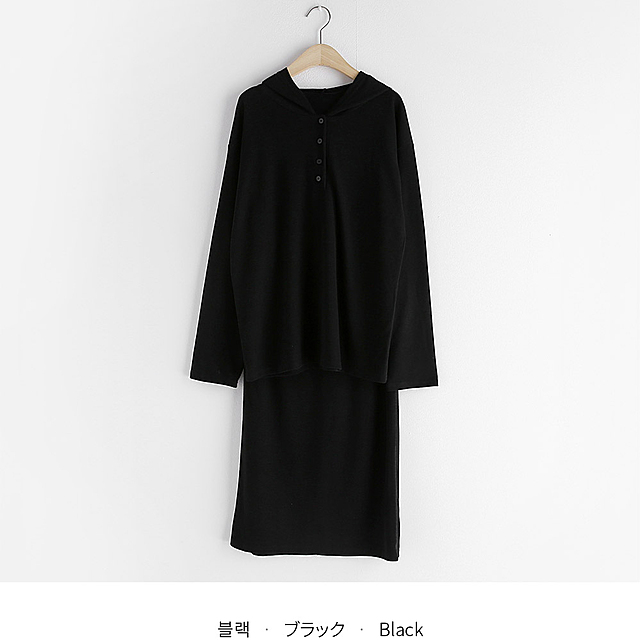 ボタンフーディ&スカートSET