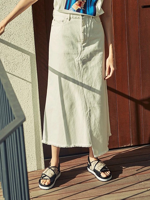 フロントラップデニムスカート