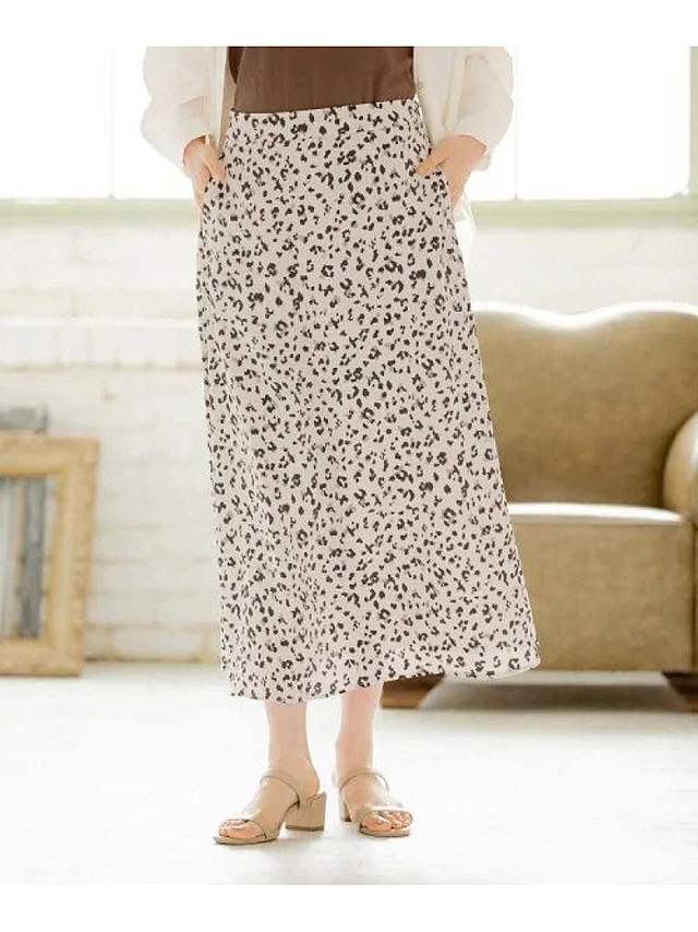 (W)ハナ/レオパセミフレアスカート