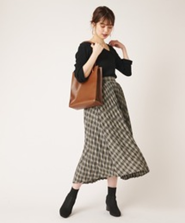 チェック柄プリーツスカート