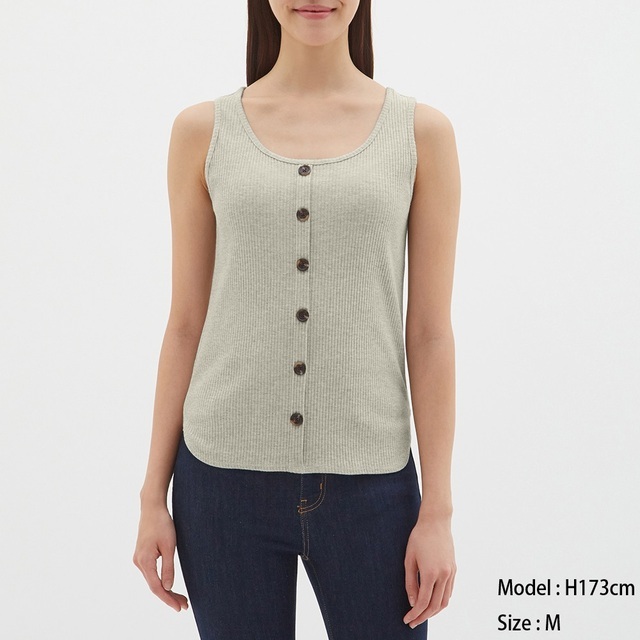 フロントボタンタンクトップ