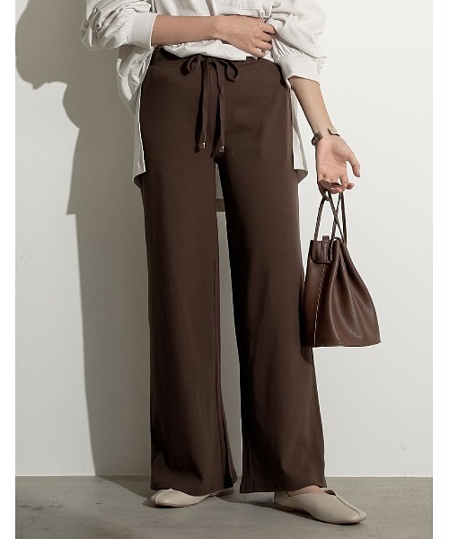 リブカットソーリラックスワイドパンツ