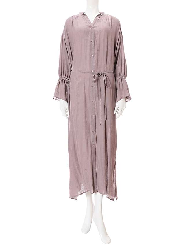 楊柳シフォンガウンシャツワンピース