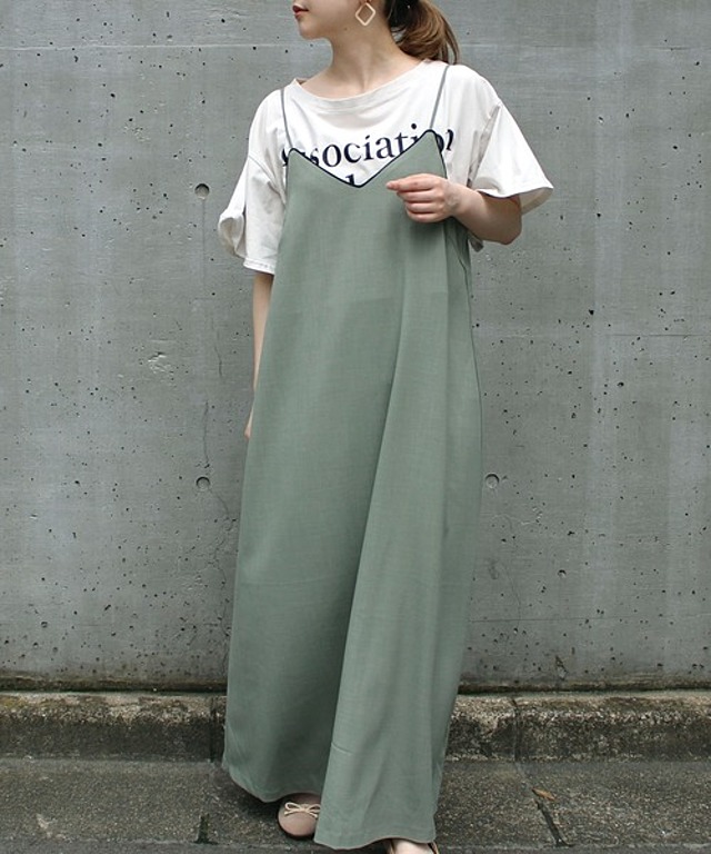 パイピングキャミソールワンピース