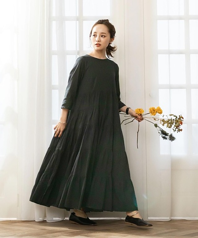 【WEARISTA田中亜希子さん×KOBE LETTUCEコラボ】インド綿ティアードチュニック&ワンピース