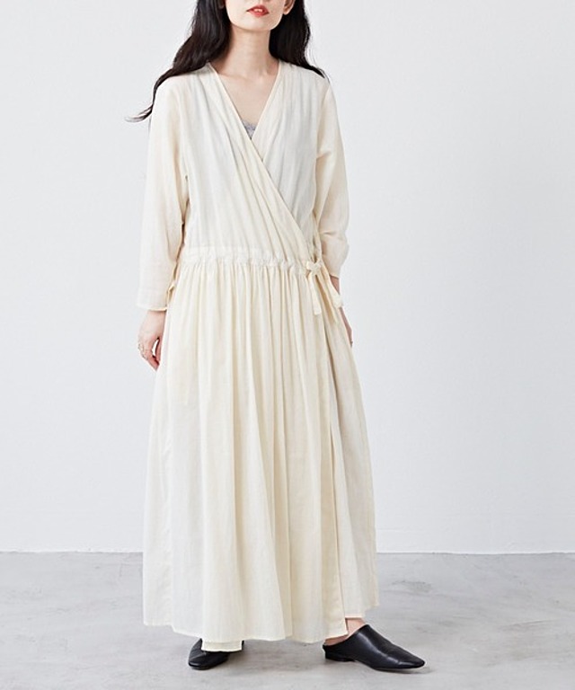 カシュクールシアーロングワンピース