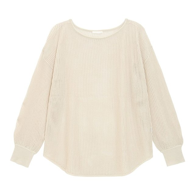 メッシュラウンドヘムセーター(長袖)