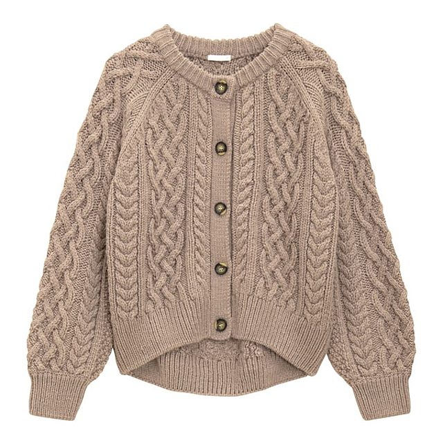 ケーブルコクーンカーディガン(長袖)