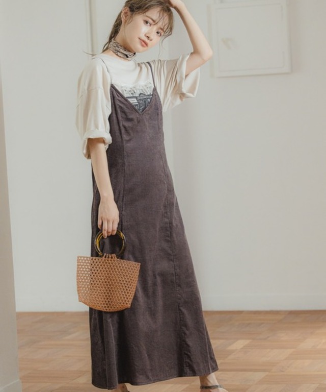エアリーコーデュロイキャミワンピース