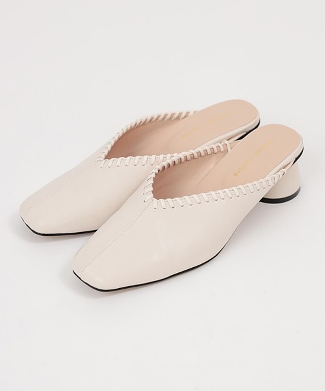 かがり変形ヒールミュール