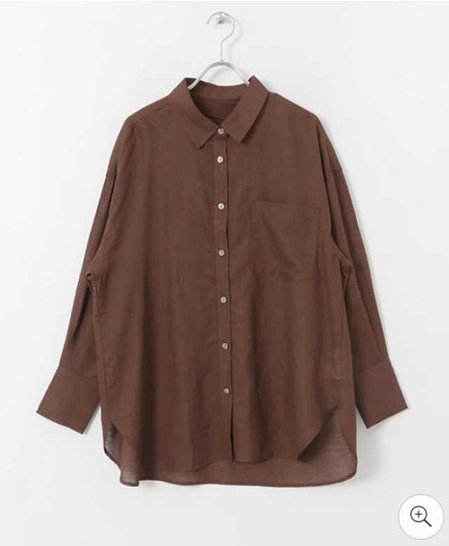 【FUDGE 5月号掲載】リネンレーヨン 2WAYルーズシャツ