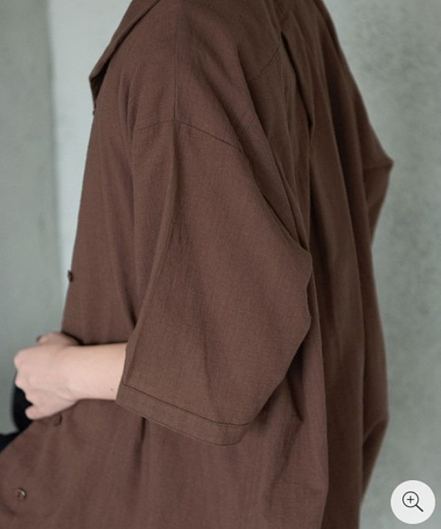 AUNT MARIE'S ダブルボタンオープンカラーハーフスリーブシャツ