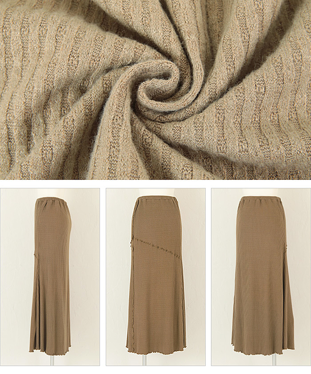 リブカットソーメロースカート