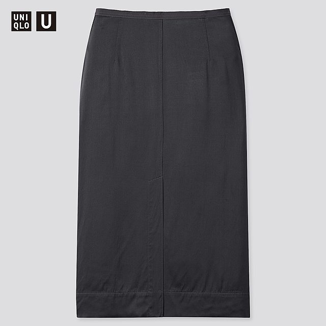 サテンミディスカート