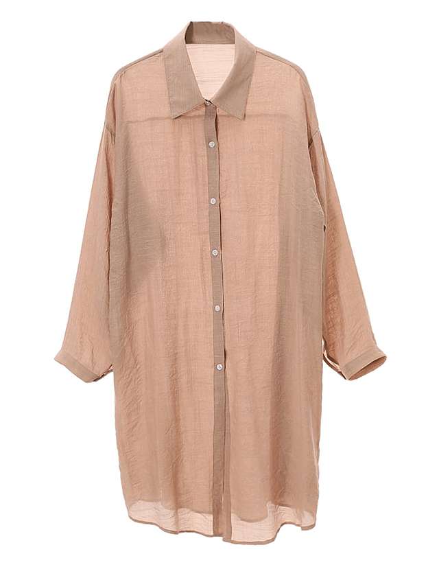 リネンライクロングシャツ