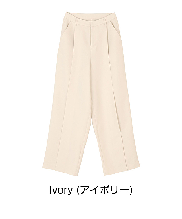 【期間限定★SALE】 センタータックスリットセミワイドパンツ【メール便可/90】