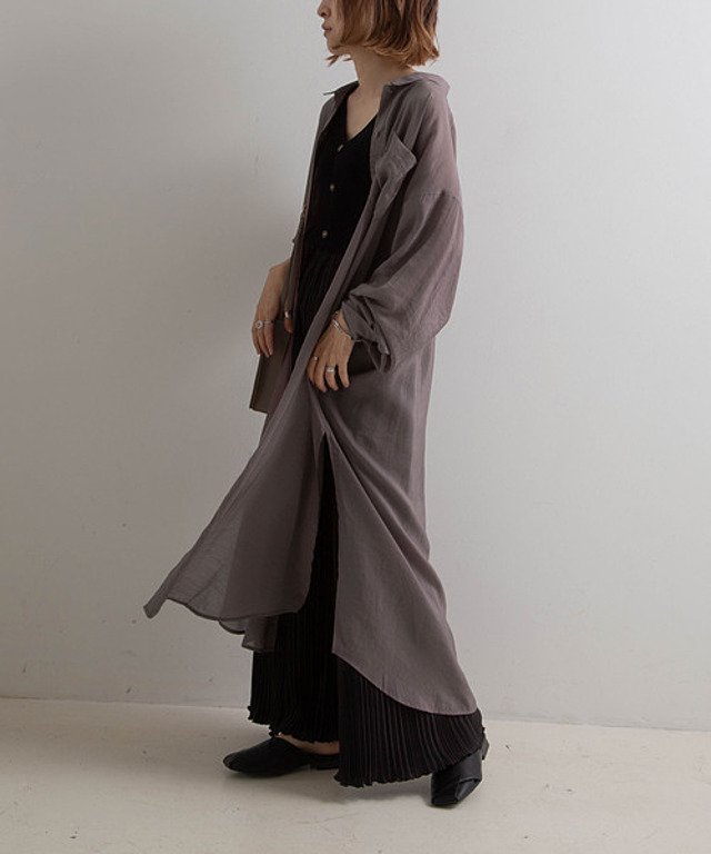 シアーシャツワンピース