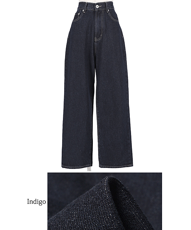ワイドシルエットインディゴデニムパンツcocaオリジナル