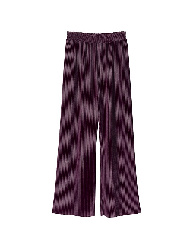 ベロアプリーツストレートパンツ