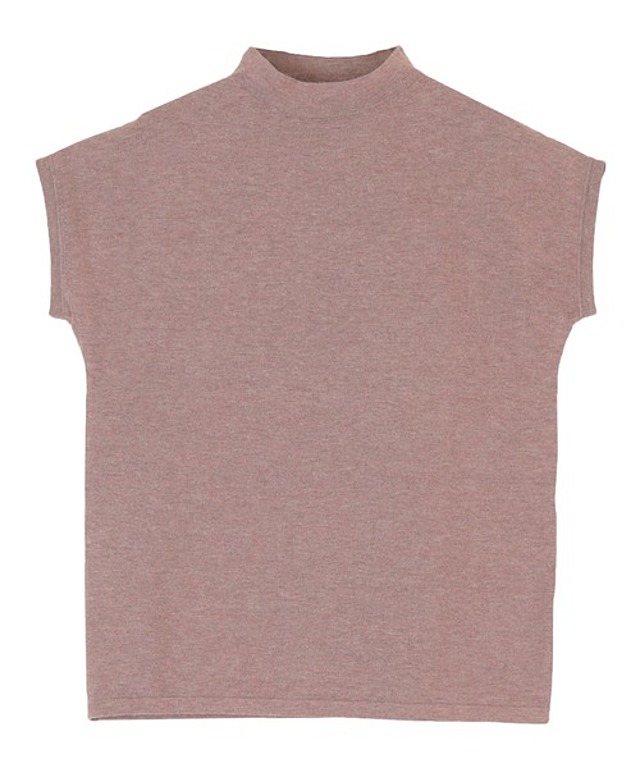 ボトルハイネックフレンチスリーブニット