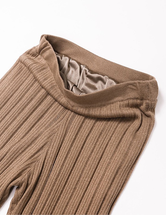 リネンブレンドサイドスリットニットパンツ