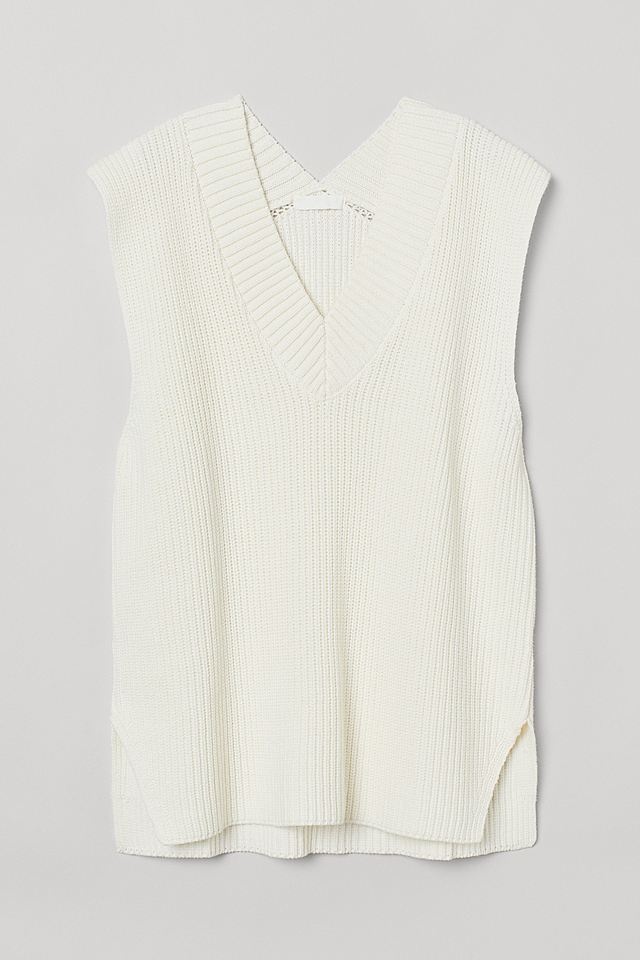 リブニットプルオーバーベスト