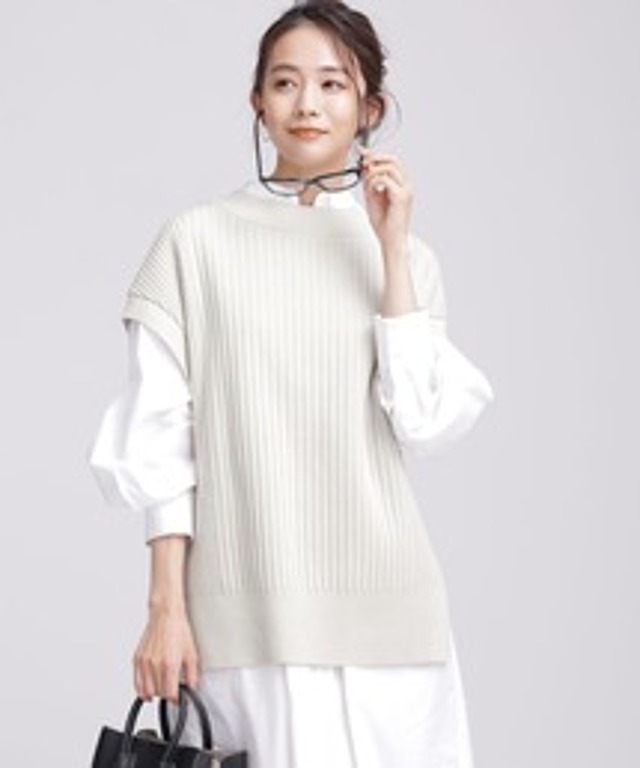 思いきり洗えるニットリブベスト