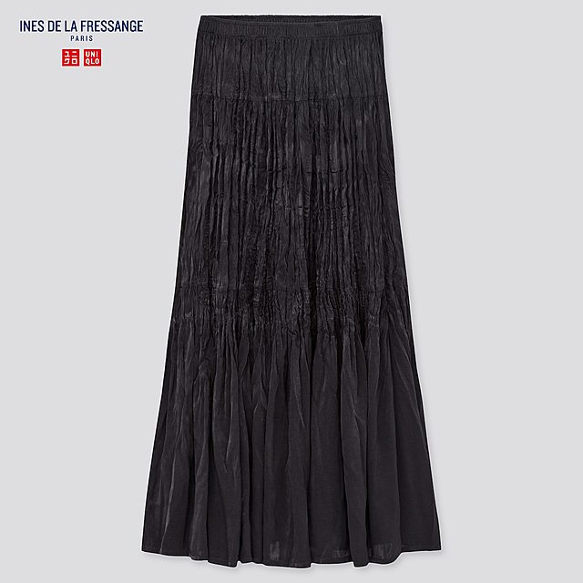 ツイストプリーツロングスカート（無地）