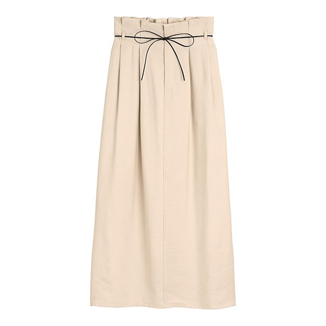 ベルト付きペーパーバッグナロースカート