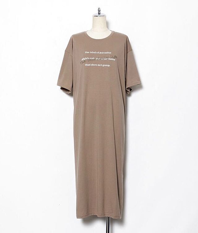 巾着BAGとロゴＴシャツワンピース