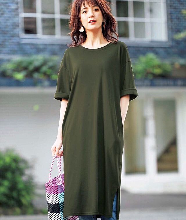 ポケット付ビッグシルエットＴシャツワンピース