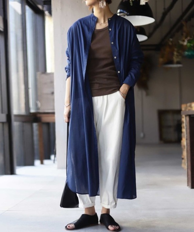 【ZOZO限定】スタンドカラーシャツワンピース