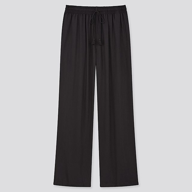 サテンドレープストレートパンツ