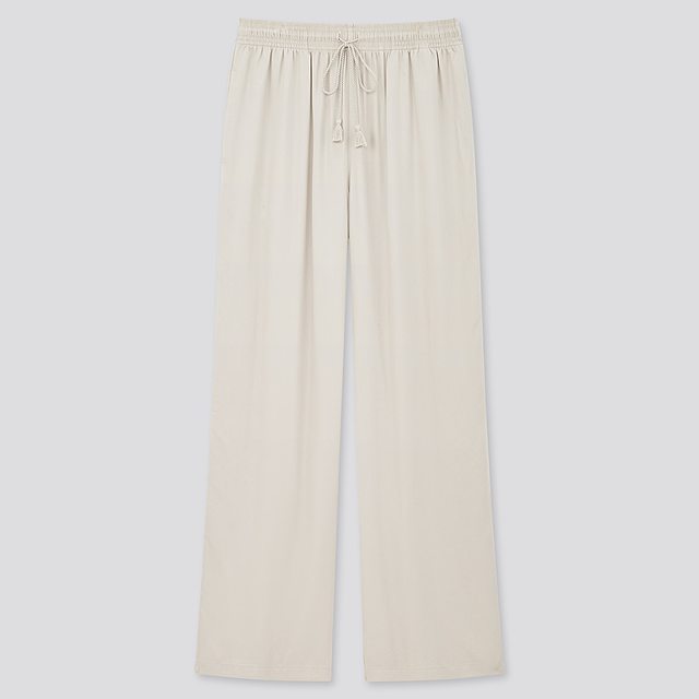 サテンドレープストレートパンツ